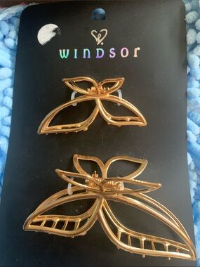 Windsor Gold Leaf Hair Claw Clips Set